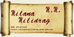 Milana Milidrag vizit kartica